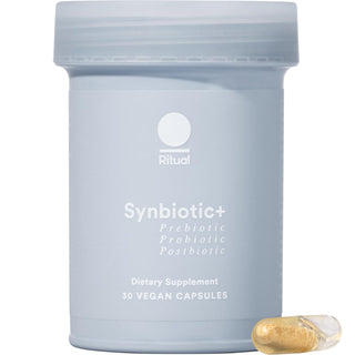 Ritual Synbiotic+ : Probiotic, Prebiotic, Postbiotic, 3-in-1 Formula For Gut Health, Bloat Support, Immune Support, Clinically-Studied, Delayed-Released Capsule Designed To Thrive, 30 Vegan Capsules