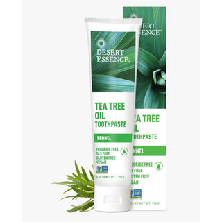 Desert Essence Natural Tea Tree Oil Toothpaste Fennel, 6.25 Oz