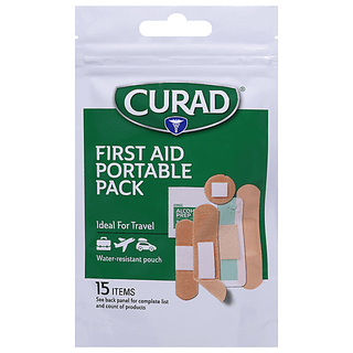 Curad® First Aid Portable Pack – 15 Piece Travel Kit