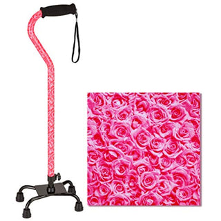 Nova Designer Quad Cane With Roses
