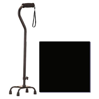 Nova Quad Cane Color: Black, Base Size Small