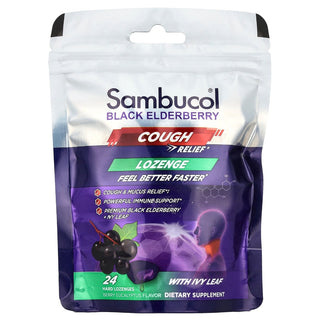 Sambucol Black Elderberry Cough Relief Lozenge With Ivy Leaf Berry Eucalyptus - 24