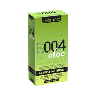 Okamoto Condoms, Male Latex, Aloe, Almost Nothing 004