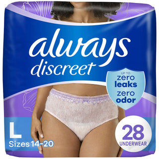 Always Discreet Adult Incontinence & Postpartum Underwear For Women Maximum Large