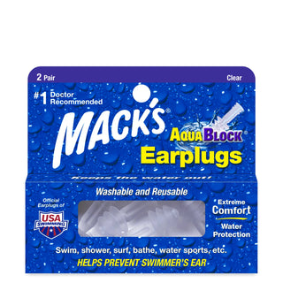 Mack's Беруши Вкладки Ушные Aqua Block Мягкие Прозрачные 2 Пары
