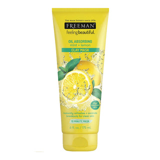 Freeman Feeling Beautiful Facial Clay Mask, Mint And Lemon - 6 Oz