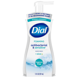 Dial Complete Clean + Gentle Antibacterial Foaming Hand Wash, Fragrance Free, 7.5 Fl Oz