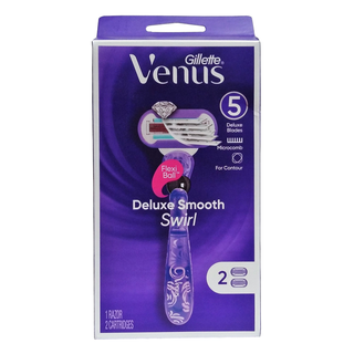 Gillette Venus Deluxe Smooth Swirl Razor 2 Pc Box