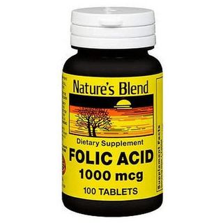 Nature's Blend Folic Acid, 1000 Mcg, Tablets