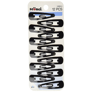Scunci Hair Clips Black - 12 PC