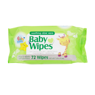Baby Love Wipes - Soothing Aloe Vera, 72ct
