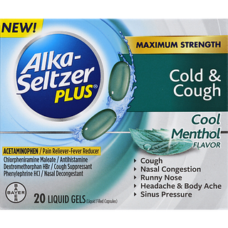 Alka-Seltzer Plus Cold & Cough Liquid Gels Cool Menthol