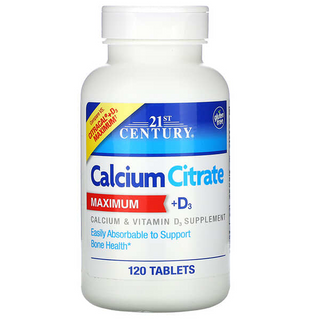 21st Century Calcium Citrate / Vitamin D 315 Mg -250U Tablets 120Ct