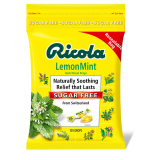 Ricola Lemon Mint Sugar Free Herb Throat Drops 105 Ct Bag