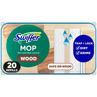 Swiffer Sweeper Wet Wood Floor Mopping Cloths, 20-Ct