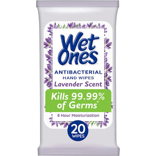 Wet Ones Antibacterial Hand Wipes Lavender - 20ct