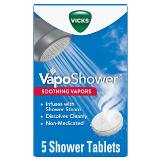 Vicks VapoShower Soothing Shower Bombs, Infused with Menthol, Camphor & Eucalyptus, 5 Count