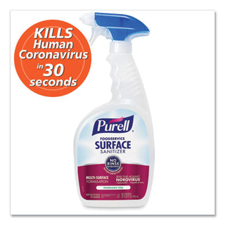 Purell Foodservice Surface Sanitizer, Fragrance Free, 32 Oz Capped Bottle With Spray Trigger Included In Carton, 6/Carton