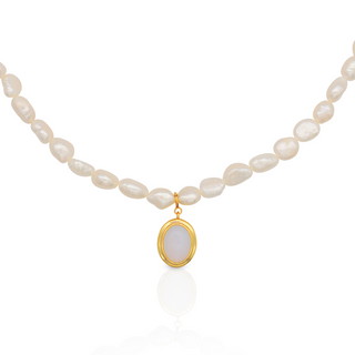 ROSETTE PEARL NECKLACE