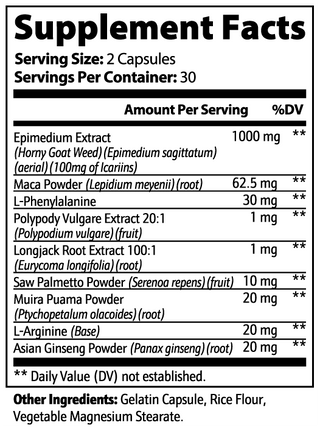 Premium Horny Goat Weed Supplement with Maca, Tongkat Ali & Ginseng