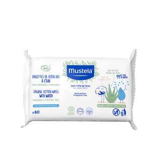 Mustela Organic Cotton Water Wipes 60 Pieces 300MNZ372125