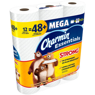 Charmin Essentails Bathroom Tissue, Strong, Giant Rolls, 1 Ply
