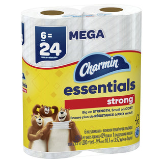 Charmin Essentials Strong Toilet Paper 6 Mega Rolls