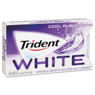 Trident White Cool Rush Sugar Free Gum, 16 Piece Pack