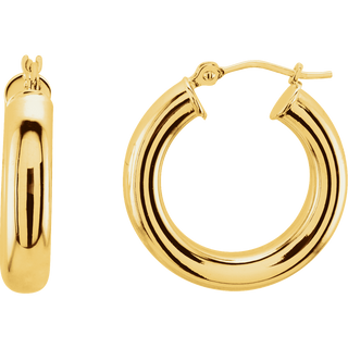 Cercle Solaire 14K Yellow Gold Tube Hoop Earrings – 20 mm