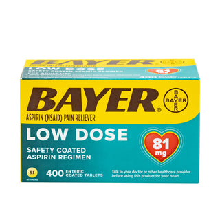 Bayer Aspirin Regimen Low Dose Safety Coated Tablets 400 Ct Box