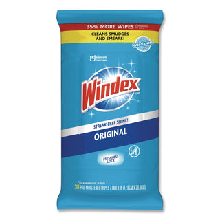 Windex Original Glass And Surface Pre-Moistened Wipes Window Cleaner - 38ct