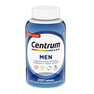 Centrum Men's Multivitamin & Multimineral Supplement, 200 Tablets – Daily Vitamin for Energy, Immunity & Muscle Function