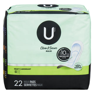 U by Kotex Security Maxi Pads, Heavy Flow, Long, Unscented