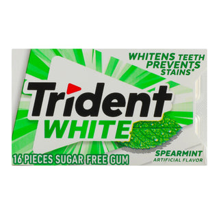 Trident White Spearmint Sugar Free Gum, 16 Piece Pack