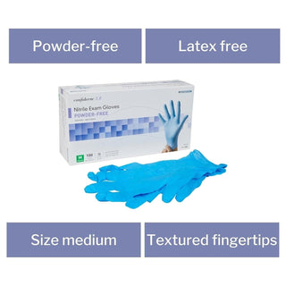 McKesson Confiderm® 3.8 Nitrile Exam Glove, Medium, Blue 921611