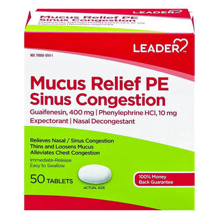 Leader Mucus Relief Pe Sinus Congestion Tablets
