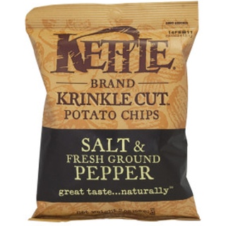 Kettle Brand Krinkle Cut Salt & Fresh Ground Pepper Potato Chips 2 Oz