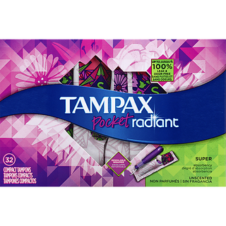 Tampax Pocket Radiant Compact Tampons - Super/Unscented - 32ct
