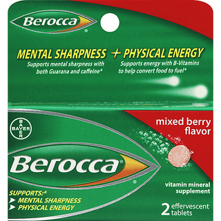 Berocca Mixed Berry Flavor Vitamin Mineral Supplement Effervescent Tablets 2 Ct Pack