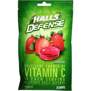 Halls Defense Supplement Drops, Vitamin C, Strawberry