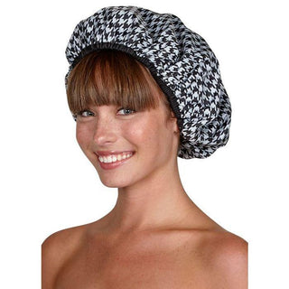 Betty Dain Socialite Collection Terry Lined Shower Cap Houndstooth