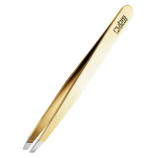 Rubis Switzerland Slanted Tip Tweezer, Gold