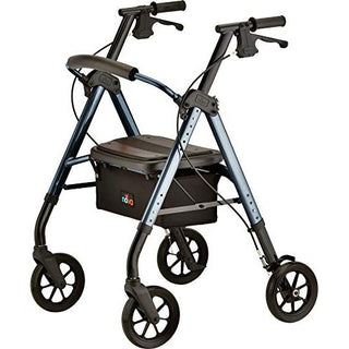 NOVA Medical Products Star DX Heavy Duty Bariatric Rollator Walker With Extra Wide Padded Seat, Blue