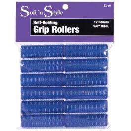 Burmax Soft 'N Style Self- Holding Grip Rollers 5/8" Diam. 12 Rollers EZ-10