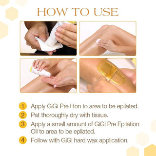 GiGi Pre Epilation Oil With Soybean And Grape Seed Oils, 4 Fl Oz
