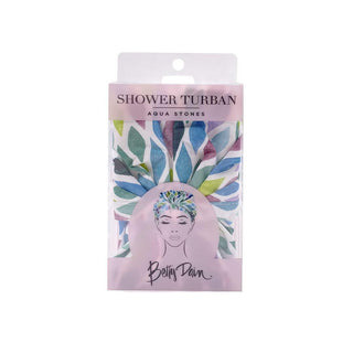 Betty Dain Turban Shower Cap Aqua Stones