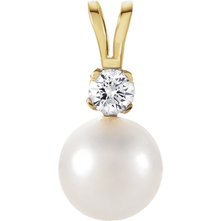 Amélie Pearl Diamond Pendant 1/6 CT Natural Diamond