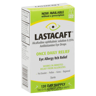 Lastacaft Once Daily Relief Antihistamine Eye Drops, 0.25% - 5 mL (2 Pack)