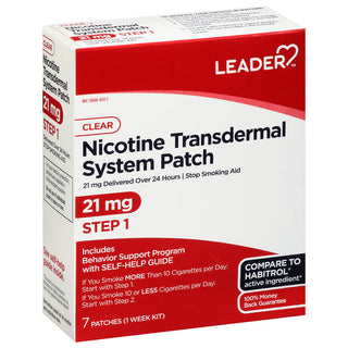 Leader™ Step 1 Nicotine Transdermal System Patch – 21 mg (Clear)