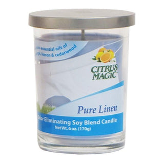 Citrus Magic 611072787-6PK Odor Eliminating Candle, 6 Oz, Pure Linen